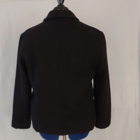 True
American Pineapple Clothing Company Large Black Wool Coat - Picture 3 of 14